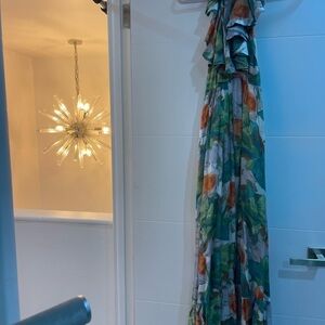 Luxxel Green and Orange Patterned Dress